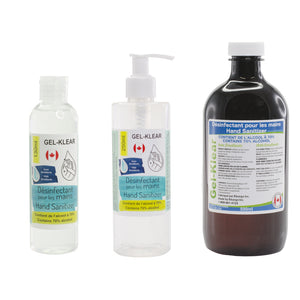 Hand Sanitizer 3 Pack Bundle - 1x 130ml, 1x 250ml with pump, 1x 500ml